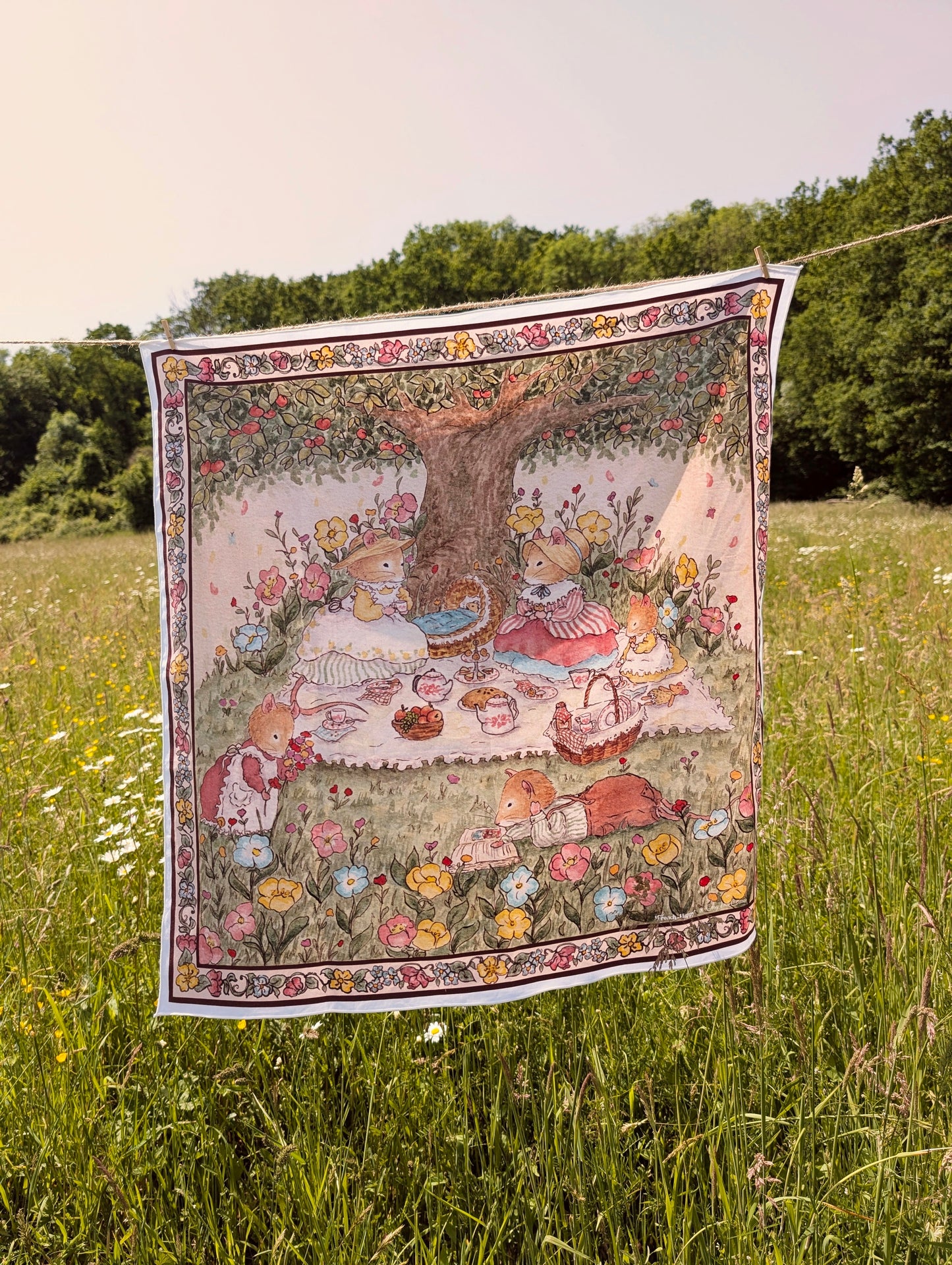 Bandana illustré “Sous le pêcher” — Cosy Del Cottage