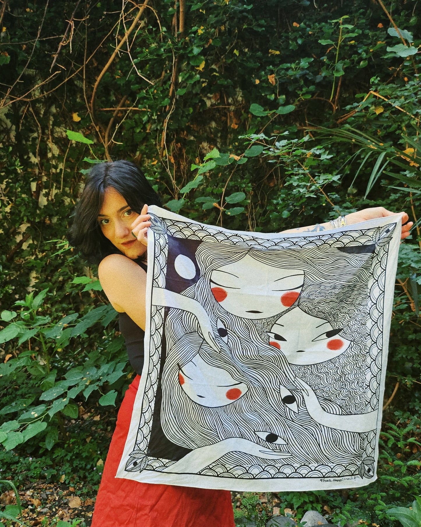 Bandana illustré “Je te vois” — Anouck Ferri