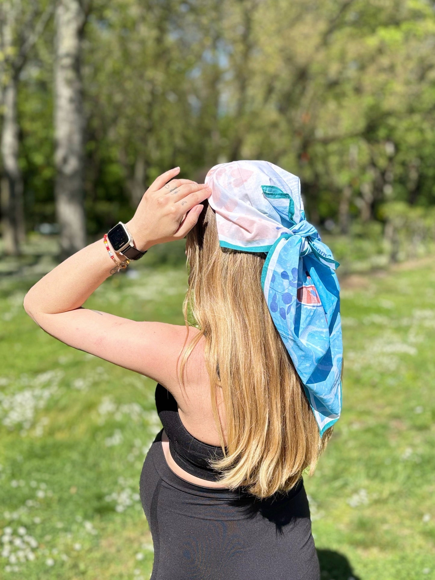 [ARCHIVE disponible] Bandana en coton "Les Deux Barques" par Marion Blanc