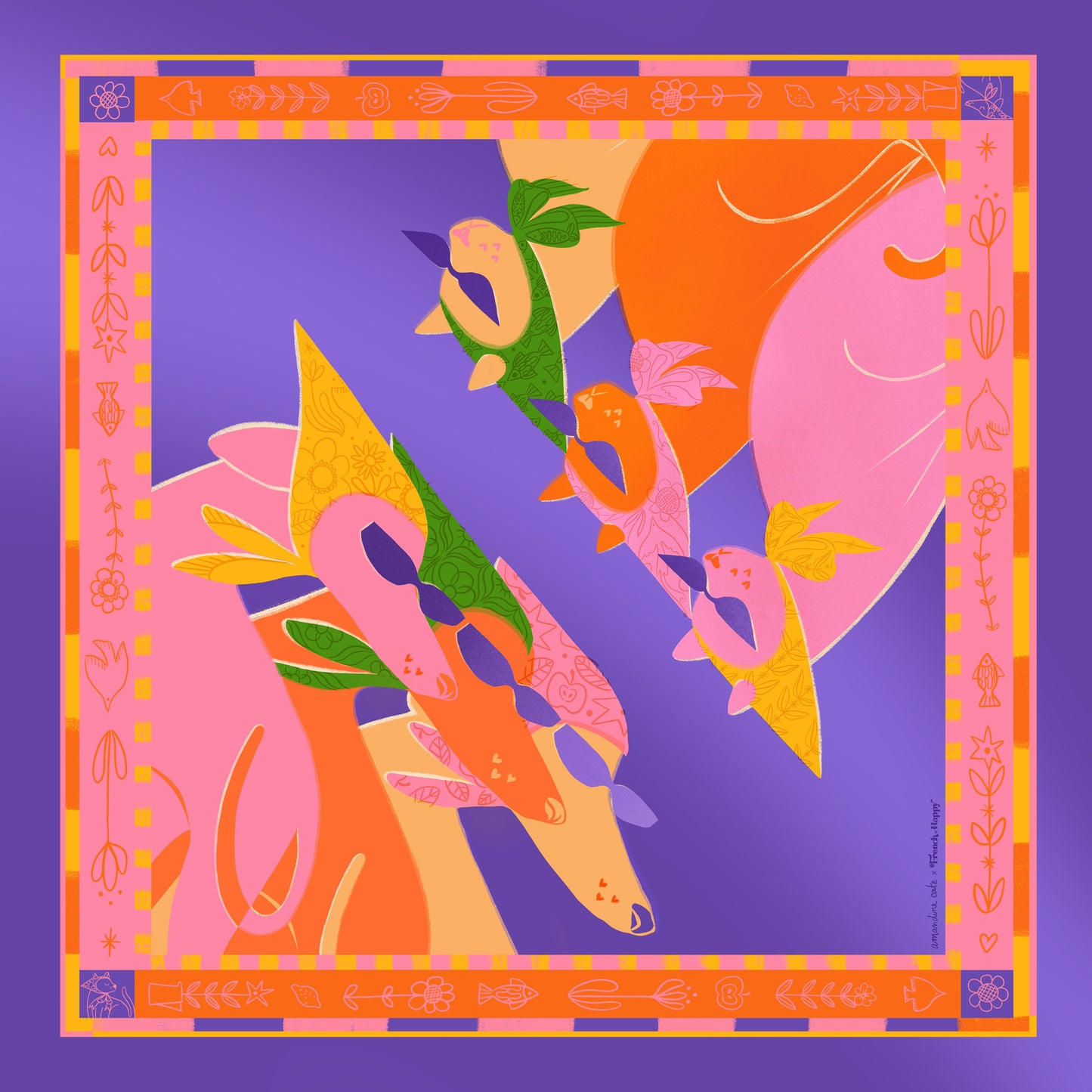 Bandana illustré “Cool cats and doggos” — Amandine Catz