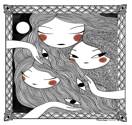 Bandana illustré “Je te vois” — Anouck Ferri
