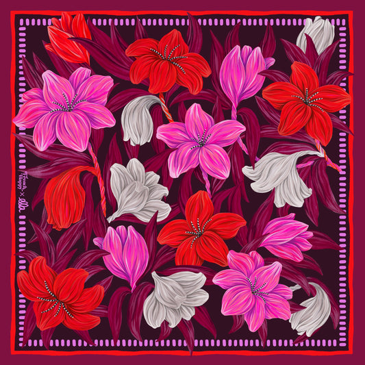 Bandana en coton "Rose Soleil" par Ella D.