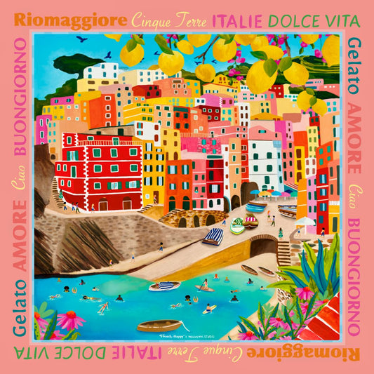 Bandana en coton "Riomaggiore" par Nolwenn Studio
