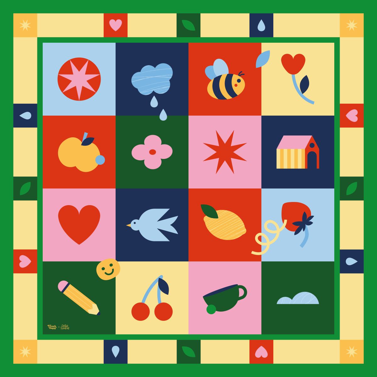 Bandana en coton "Summer Charms" par Paper Flâneur