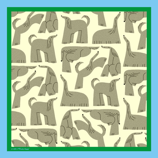 Bandana en satin de coton "Toutous partout" par Lou Gille