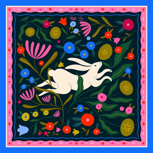 Bandana en coton "Le jardin d'Agathe" par Coralie Fau