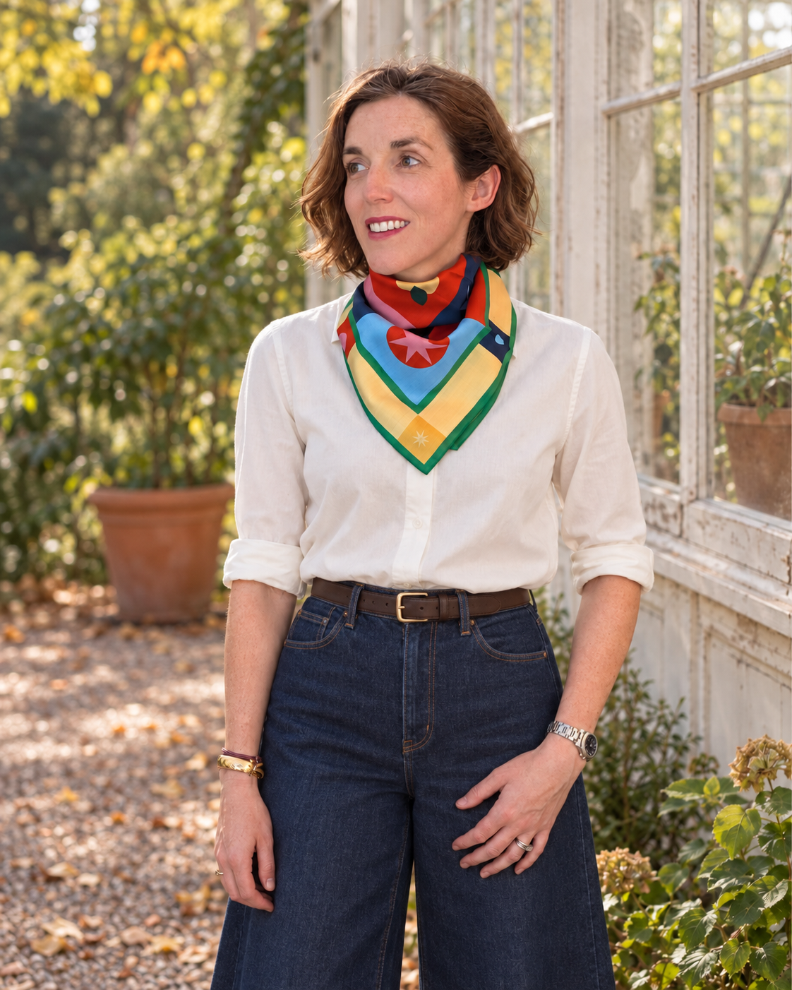 Bandana en satin de coton "Summer Charms" par Paper Flâneur  | Expédition mi-novembre