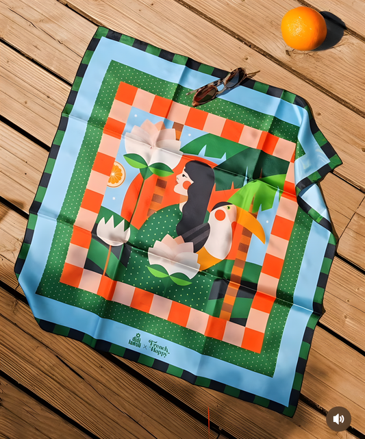 Carré de soie "BORA-BORA" (68x68cm)