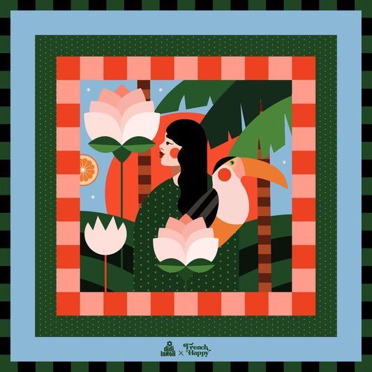 Carré de soie "BORA-BORA" (68x68cm)