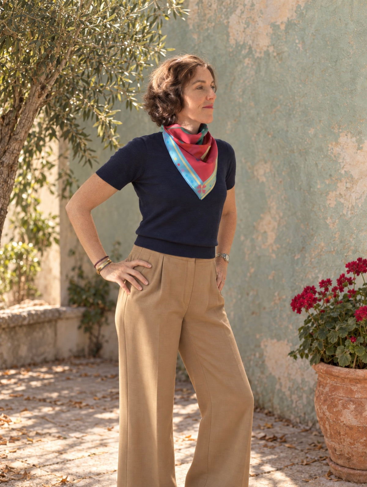 Bandana en satin de coton "La Chance!" par Fanny Ménoret