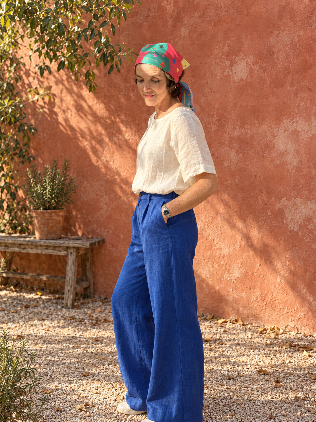 Bandana en satin de coton "La Chance!" par Fanny Ménoret