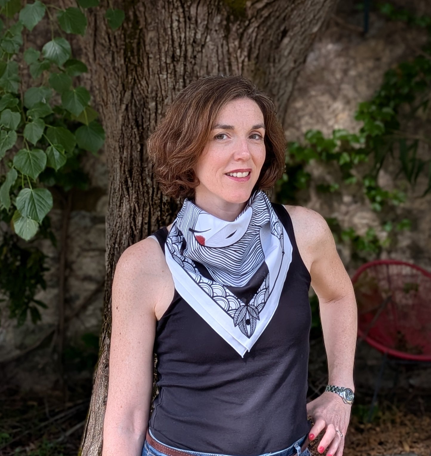 Bandana illustré “Je te vois” — Anouck Ferri