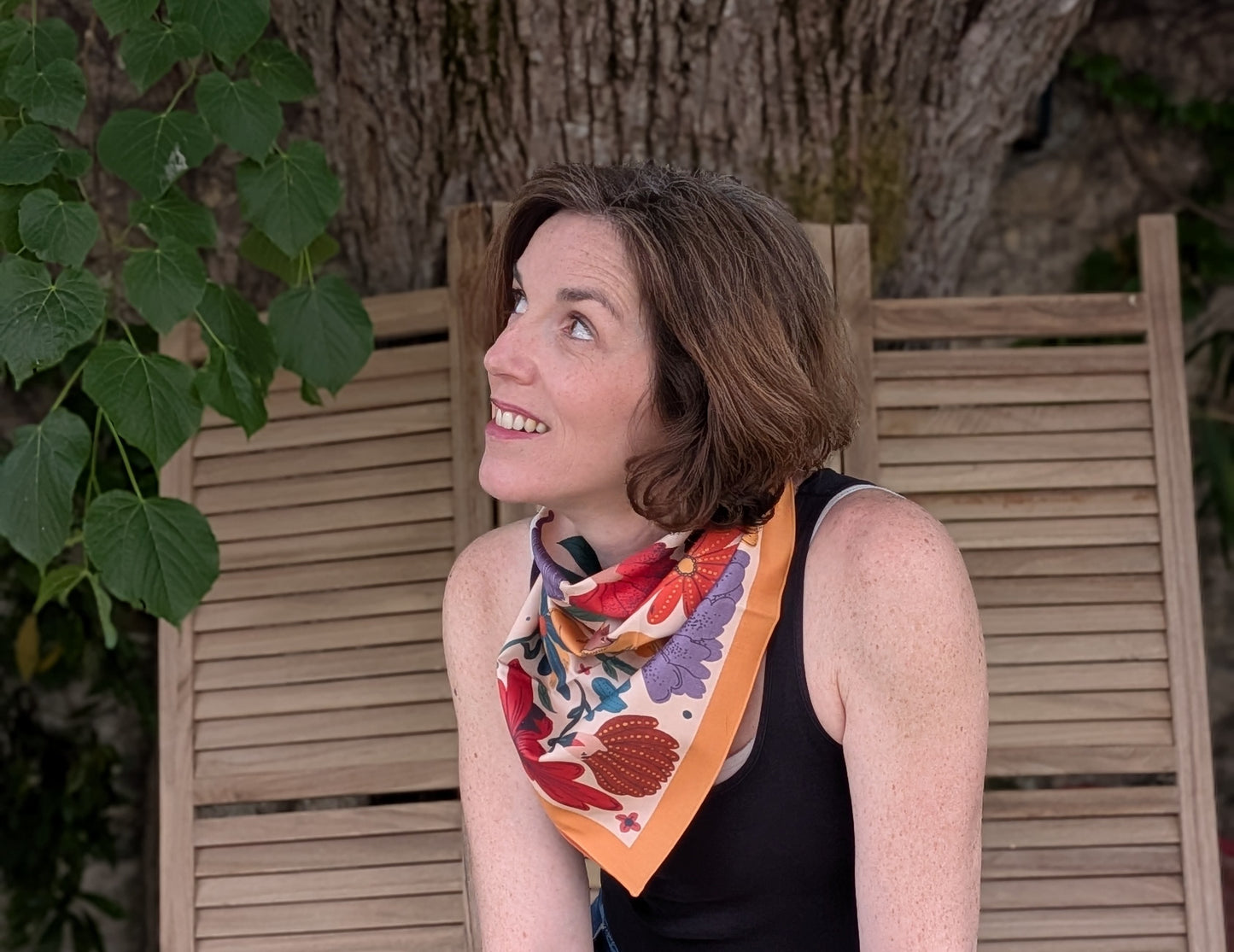 Bandana illustré “La vie des fleurs” — Blandine Pannequin