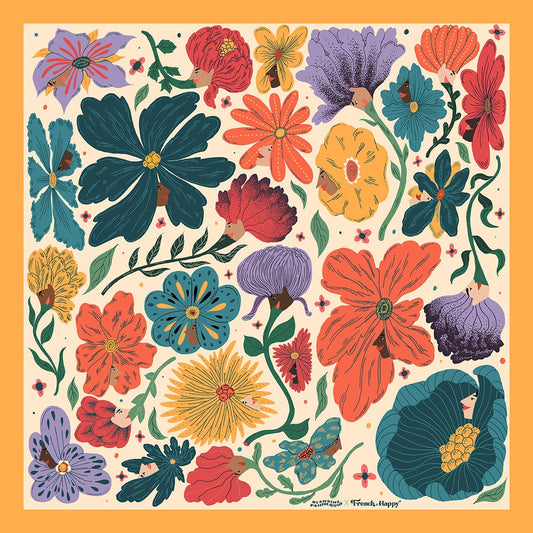 Bandana illustré “La vie des fleurs” — Blandine Pannequin