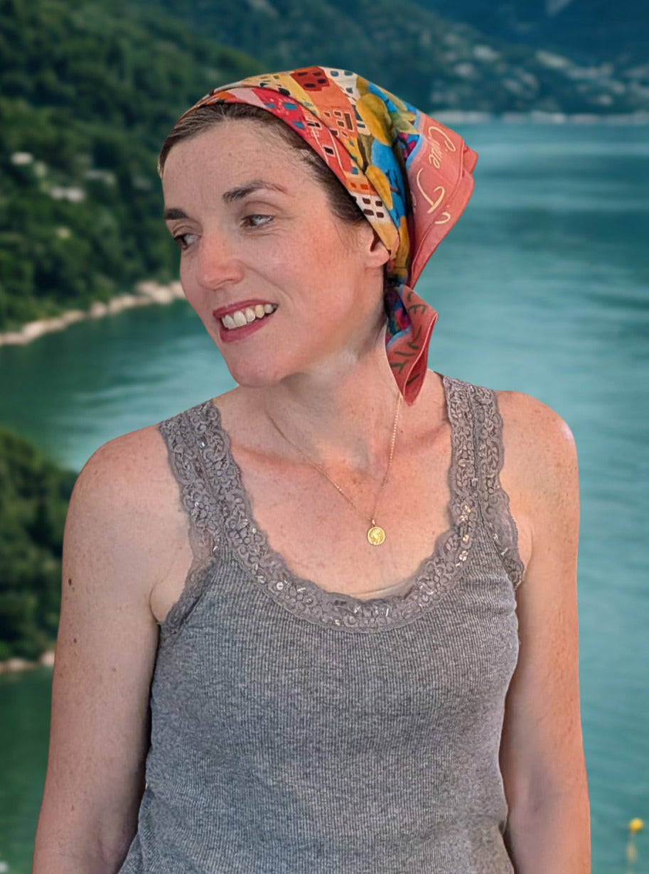 Bandana en coton "Riomaggiore" par Nolwenn Studio
